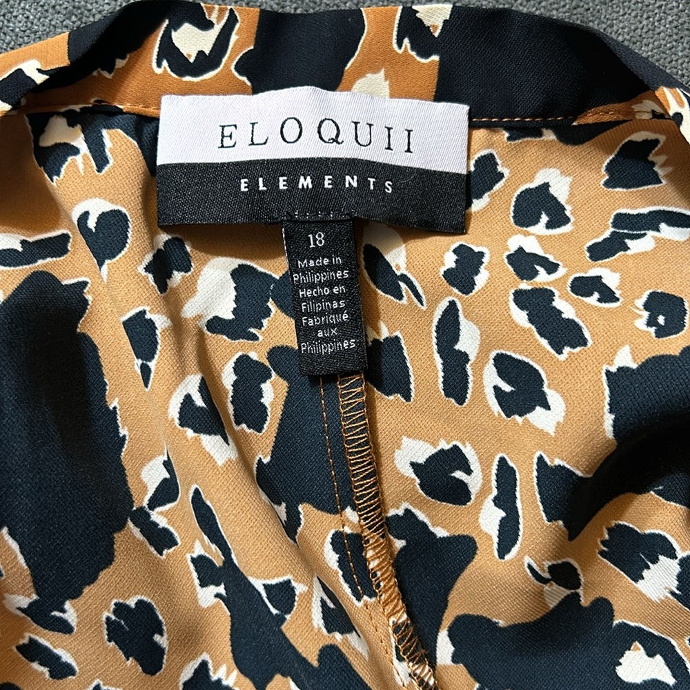 Eloquii Elements Plus Size Cheetah Print Tie-Neck… - image 5